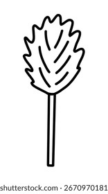 Tree doodle element. Black line hand drawn transparent design. Forest or landscaping.