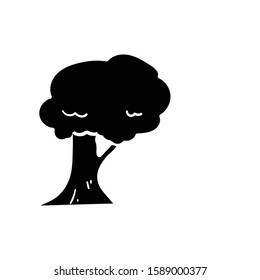 tree doodle icon vector hand drawing 