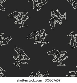 tree doodle seamless pattern background