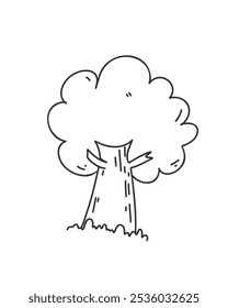 árvore em estilo doodle, desenhado à mão, ilustração vetorial	