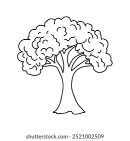 Árbol en estilo doodle. Vector aislado sobre fondo blanco