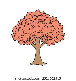 Árbol en estilo doodle. Vector aislado sobre fondo blanco