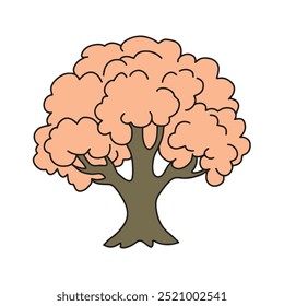 Baum im Doodle-Stil. Vektor einzeln auf weißem Hintergrund