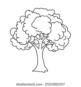 Tree in doodle style. Vector isolated on white background