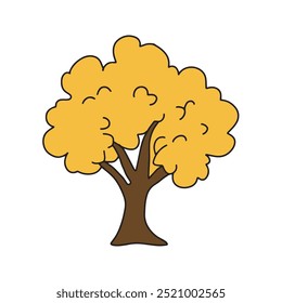 Tree in doodle style. Vector isolated on white background