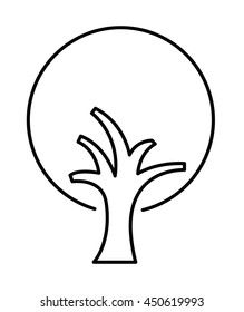 tree drawing isolated icon design