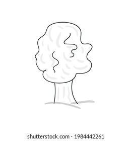 Ilustración del vector de contorno de dibujo de árbol