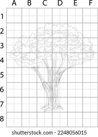Tree Drawing Page, Tree Vector