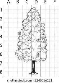 Tree Drawing Page, Tree Vector