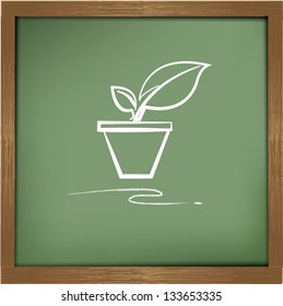 tree drawing sign on blackground,vector
