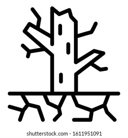 Tree drought icon. Outline tree drought vector icon for web design isolated on white background
