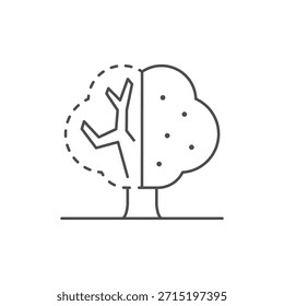 Tree drying up line icon