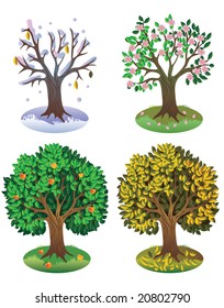 Tree During Different Seasons Year Stock Vector (Royalty Free) 20802790 ...