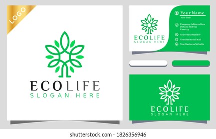 Tree Eco Life logo design vector illustration, minimalist elegant, modern company and business card