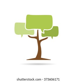 Tree With Eco Speech Bubble. Logo