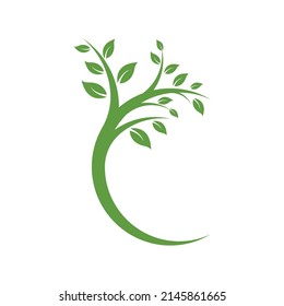 Tree ecology logo vector icon illustration design