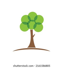 Tree ecology logo vector icon illustration design