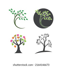 Tree ecology logo vector icon illustration design