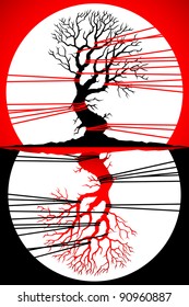 tree ecology poster, vector