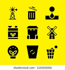tree, ecology, trash and windmill icons set. Vector graphic design for web and application