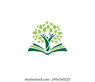 Tree education icon logo design vector element template.