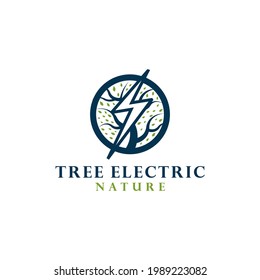 Tree Electric Nature Logo Design Vector