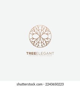 tree elegant design color icon