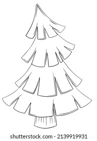 Árbol. Elemento para colorear página. Estilo de caricatura.