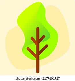 tree element suitable for 2D graphic design illustration.