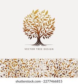Tree emblem on a white background. Modern illustration. Isolated vector. Great for logo, monogram, invitation, flyer, menu, brochure or any desired idea.
