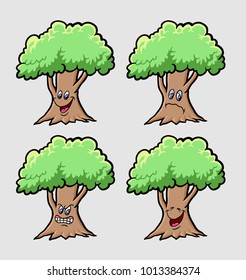 Tree Emoji Expression Cartoon Character Stock Vector Royalty Free 1013384374