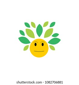 Tree Emoticon Icon Logo Design Element
