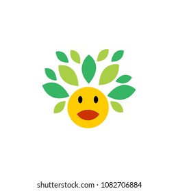 Tree Emoticon Icon Logo Design Element