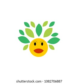 Tree Emoticon Icon Logo Design Element