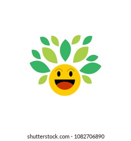 Tree Emoticon Icon Logo Design Element