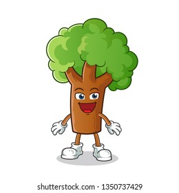 tree excited mascot vector cartoon illustration