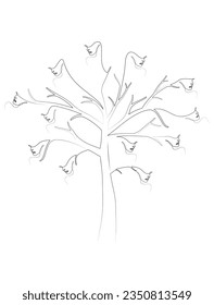 Árbol de rostros en dibujo de una línea