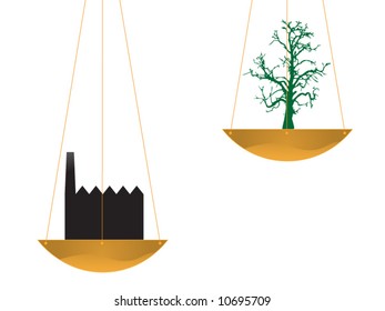 Tree and factory in balance