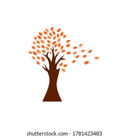 Tree fall icon design template vector isolated illustration