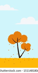 tree fall leaves fall autumn illustration