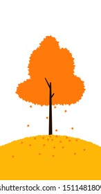 tree fall leaves fall autumn illustration