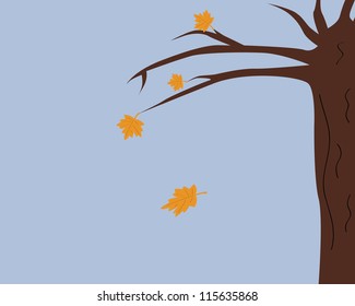 a tree with falling leaves