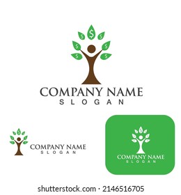 Tree family  leaf ecology Logo nature element vector