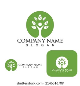 Tree family  leaf ecology Logo nature element vector