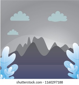  tree fantasy color space vector illustration flat design