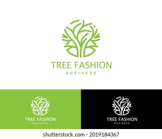 tree fashion logo creative circle emblem nature line