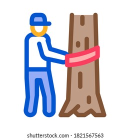 tree felling icon vector. tree felling sign. color symbol illustration