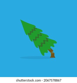 tree felling, preparation for the holidays, vector illustration