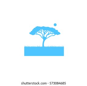 Tree in a field with the sun in the background