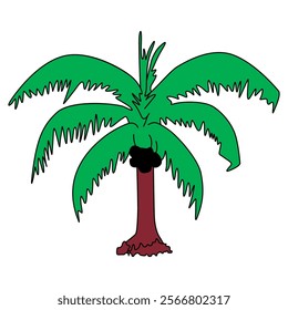 tree Fiji element flag national material design